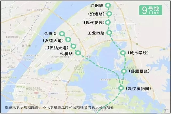 武汉地铁9号线最新线路图