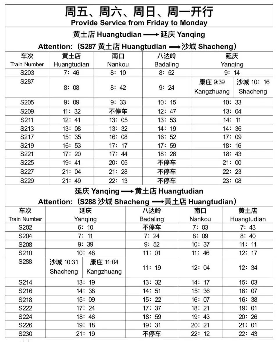 最新s2列车时刻表